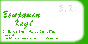 benjamin kegl business card